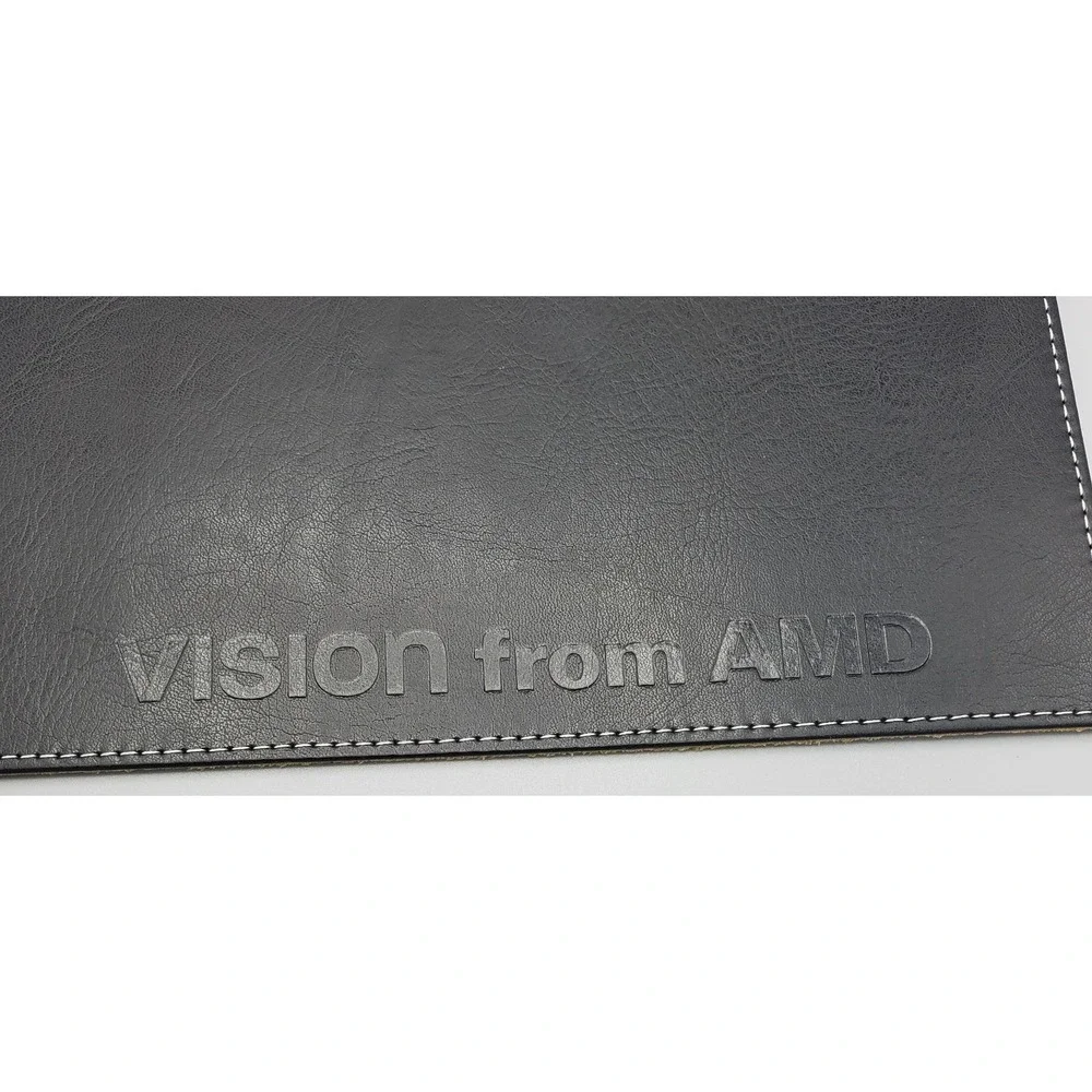Alicia Klein Executive Mousepad Black Faux Leather‎ Embossed AMD Vision Logo AK3